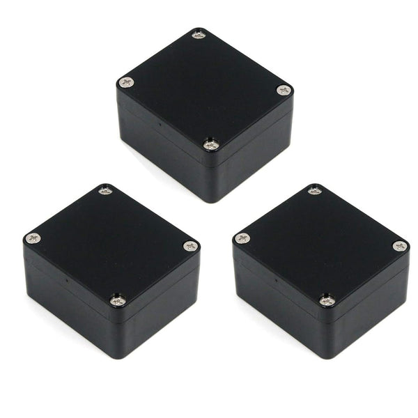 YXQ 63x58x35mm Waterproof Electric Project Case Junction Box with Cover, Black Plastic, 3-Pack