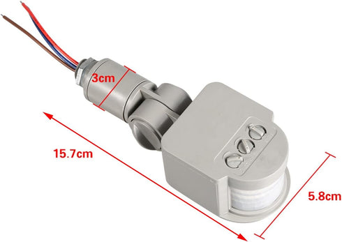 Motion Sensor, 90-250V AC PIR Motion Detector, 180 Degree Flood Lights Dusk Till Dawn Security Sensor for Wall Light