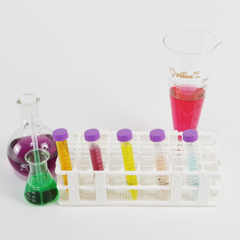 Plastic Test Tube Rack for 20mm, 40 Wells, Detachable (White, 40 Hole)