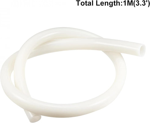 uxcell 1M Length 15mm x 18mm Beige Heat Resistant Silicone Tube Water Air Pump Hose