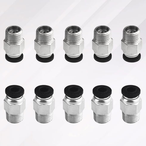 10 Pack 1/8" NPT Male Thread 4mm Pneumatic Push-to-Connect Fittings Air Fittings PC4-N1