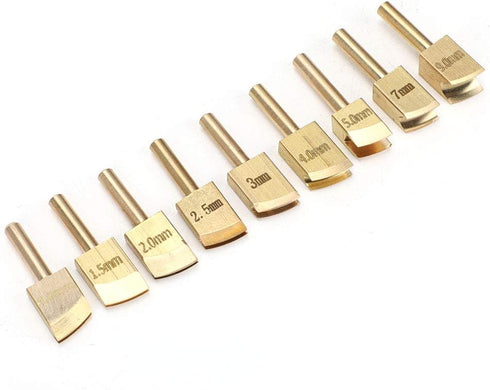 HEEPDD 9Pcs Leather Soldering Tips, Electric Soldering Iron Head Set, Brass Tips from 1mm to 9mm