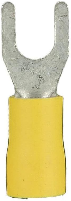 Install Bay YVST10 Yellow Spade Terminal Vinyl Connector, 12/10 Gauge #10 (100-Pack)