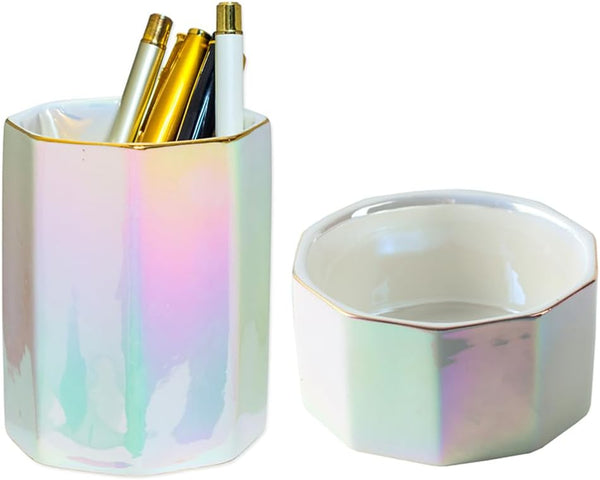 YOSCO Desk Organizer Set of 2 For Office, Pen Holder and Paper Clip