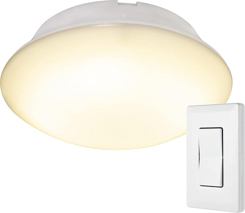 300 Closets, 58823-T1 Energizer LED Ceiling Light Fixture, Battery Operated, Wireless Wall Switch Remote, Lumens