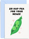 Old English Co. Cute Pea New Baby Announcement Card for Parents To
