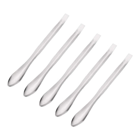 uxcell Micro Scoop 125mm Stainless Steel Reagent Sampling Lab Spoon, 5Pcs