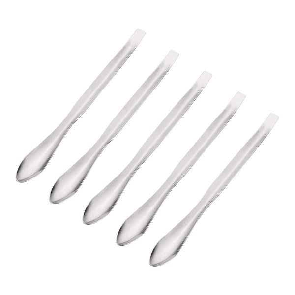 uxcell Micro Scoop 125mm Stainless Steel Reagent Sampling Lab Spoon, 5Pcs