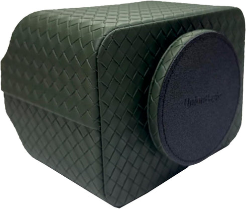 UnionBasic Rotating Desk Organizer, 360 Degree Spinning Caddy for TV Guide, Mail, Media, Remote Holder (Woven Green)
