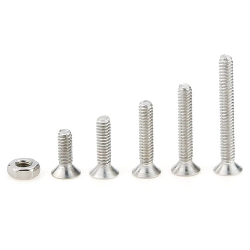Hilitchi 210-Piece Metric M2 Hex Socket Flat Head Bolts Screw Nut Assortment Kit - 304 Stainless Steel