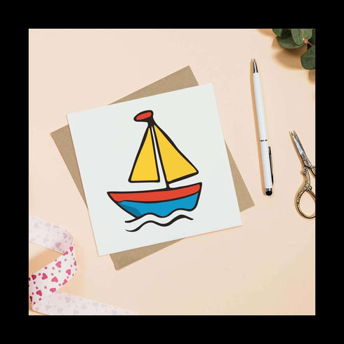 Azeeda (GC00078743) 'Sail Boat Toy' Blank Greeting Card