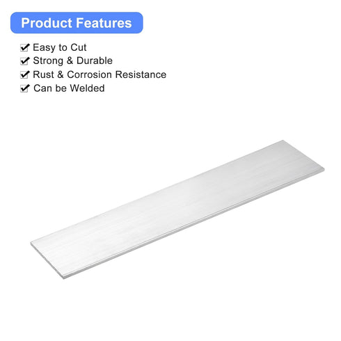 uxcell Square Aluminum Flat Bar, 1/8" Thick 2.4" Width 12" Length for Industrial Building