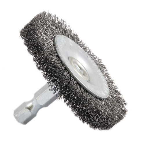 Forney 72728 Fine Crimped Wire Wheel Brush, 2-Inch-by-.008-Inch with 1/4-Inch Hex Shank