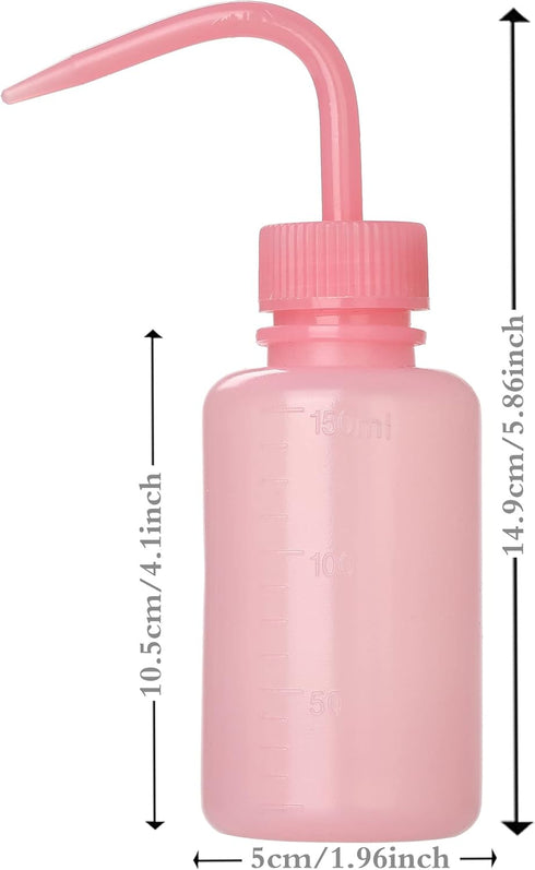 2Pcs 150ml Tattoo Wash Bottle | 5oz Water Squirt Bottle for Medical Succulent Cleaning, Safety Rinse Tools White&Pink