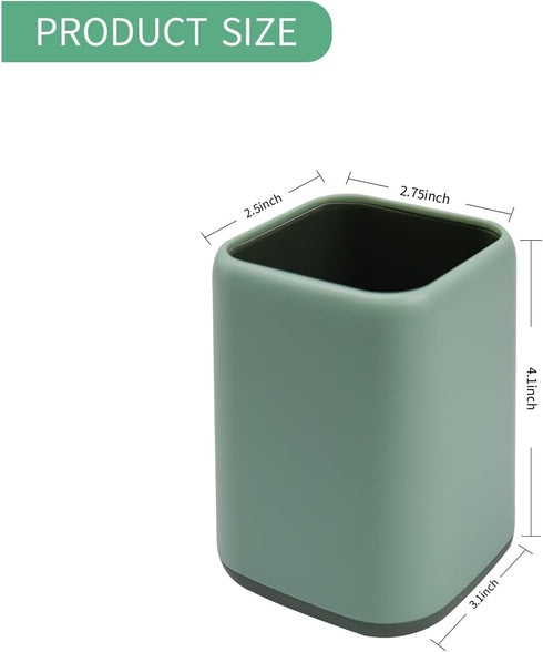 Pencil Holder, Pen Cup Makeup Brush Holder, Desktop Organizer Storage Case Scandinavian Design Stationery for School Home Office Supplies (Green) by ZUFECY