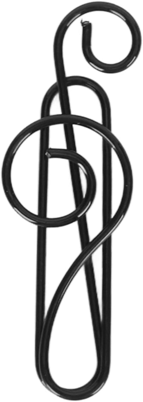 Music Note Paper Clips 100pcs, Black Musical Notes for Office School Paper Files with Storage Box
