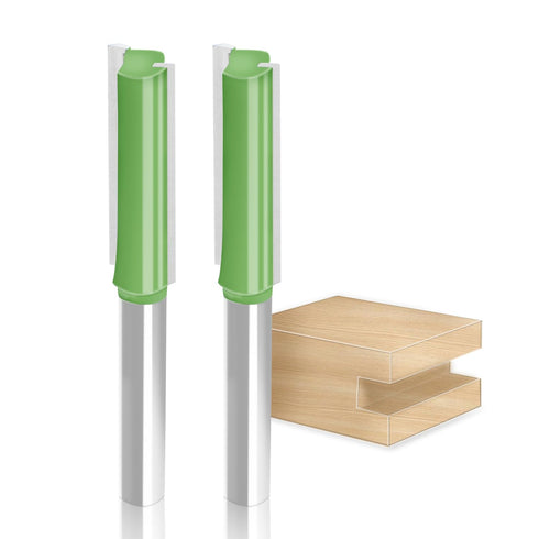 Aopin 10mm Router Bit, 6mm Shank Dia Double Flute Straight Bit Carbide for Woodworking Milling Cutter Tool, 2Pcs