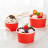 5-Ounce 50 Frozen Coppetta Dessert Cups, Disposable Ice Cream Cups - Lids Sold Separately, Sturdy, Red Paper Yogurt