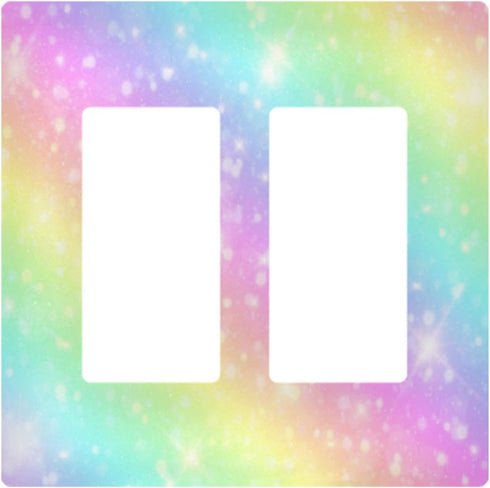 Cute Unicorn Galaxy Sky Wall Plate with Rainbow Pastel Clouds, 1 Gang Switch Plates for Light Receptacle Plug Cover