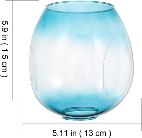 5cm Uonlytech Glass Lampshade Ball Lamp Cover Globe Lampshade Gradient Blue Glass Light Cover Spherical Dome Light