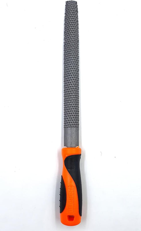 Edward Tools Harden 8" Half-Round Rasp Woodworking File with Rubber Handle - Heavy Duty Carbon Steel - Great for Rapid Removal of Material - Tool is 12" Long with Handle by Edward Tools