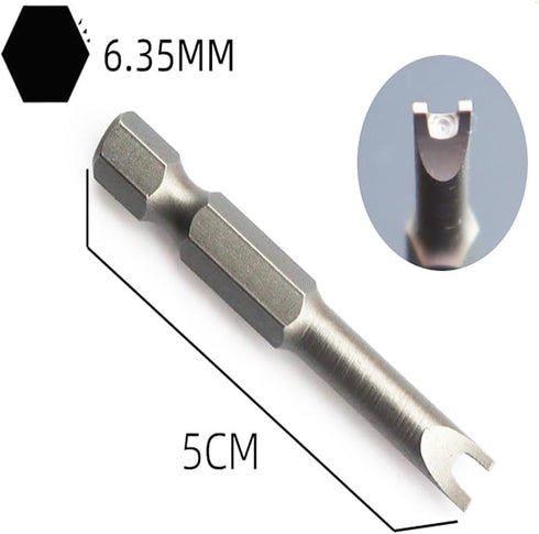 Zohino 5 1/4" Set 3-Points Pcs Hex Shank Magnetic Special Shaped Screwdriver Insert Bits U-Shape Y-Type Triangle Inner