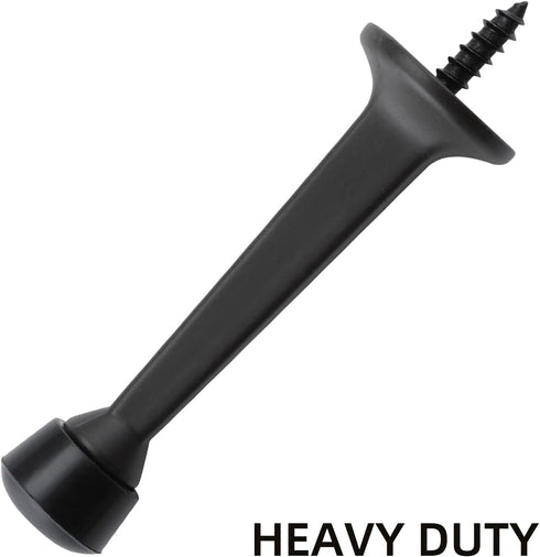 HOME MASTER HARDWARE Heavy Duty Solid Rigid Door Stop, Matte Black Door Stoppers, 8 Pack with Rubber Tip