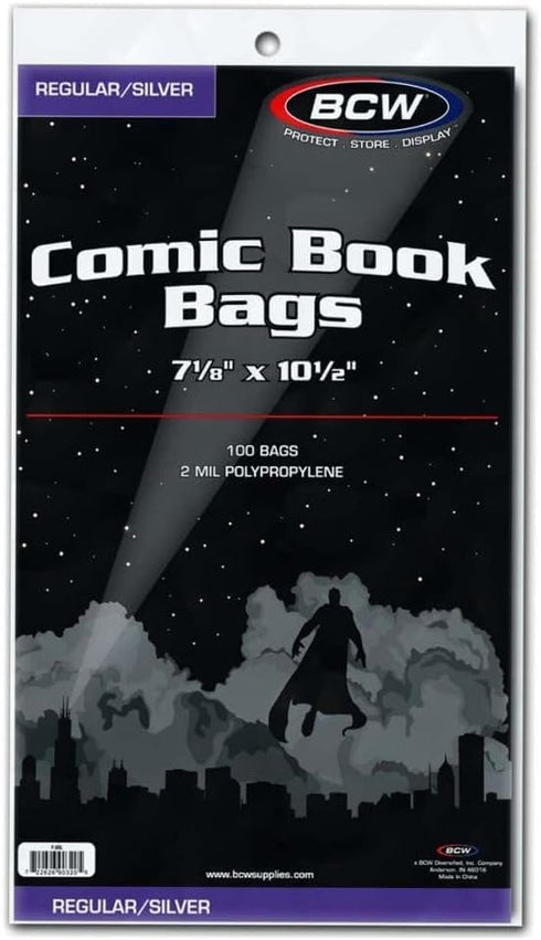 BCW Silver Age Comic Bags, Archival Quality Acid-Free Protection for Comic Books, 500 Pack
