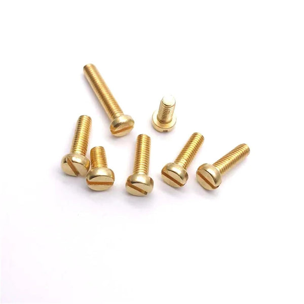 QUNALIOA DIN84 Brass Cheese Head Slotted Screw M0.8 M1 M1.2 M1.4 M1.6 M2