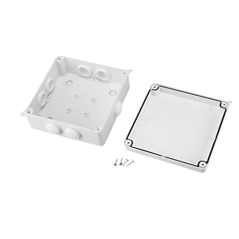 ABS Plastic Dustproof Waterproof IP65 Junction Box, Universal Electrical Project Enclosure, White, 5.9"x5.9"x2.8"