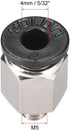 uxcell Straight Pneumatic Push To Quick Connect Fittings M5 Male x 4mm Tube OD Silver Tone 6pcs by uxcell