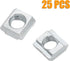 Qjaiune 25Pcs M6 2020 M6 3D 2020 6mm Slide in T Nut Aluminum Extrusion T Nuts, Sliding T Nuts Tee Slot Nuts