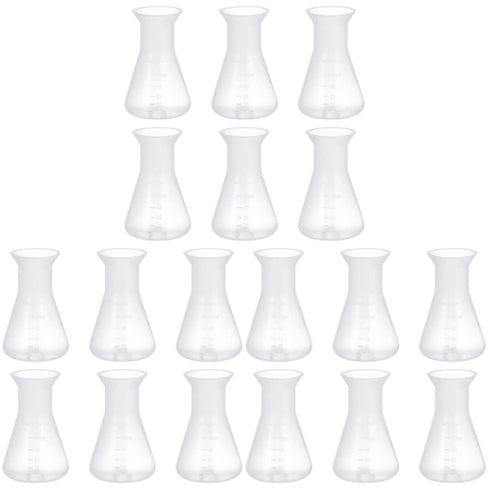 ULTECHNOVO 18pcs Accessories of Ml Narrow Beaker Graduated Scientific Cone Flask, Laboratory Kit Educational