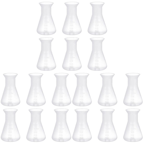 ULTECHNOVO 18pcs Accessories of Ml Narrow Beaker Graduated Scientific Cone Flask, Laboratory Kit Educational