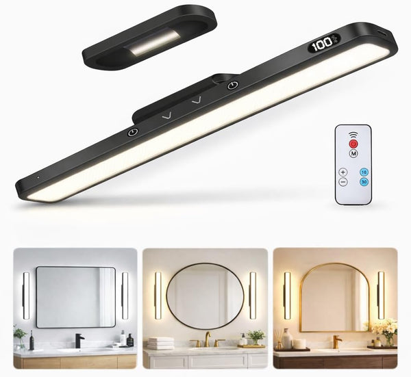 JKHTBDM Dimmable Mirror Lights,2500mAh Rechargeable Under Cabinet LED,5W Makeup Light with 120 LEDs,