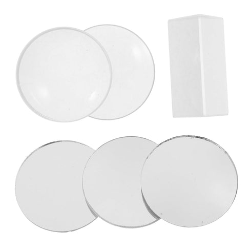 4sets SOLUSTRE Optical Lens Physics Teaching Kit Convex and Concave Lenses for Experiments for Outdoor Observation