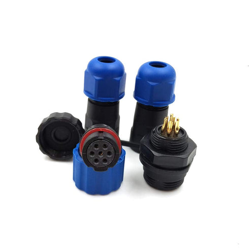 SD13 7PIN Waterproof Connector, IP68 5A 380V AC High Voltage Circular Automotive Power Plug Socket