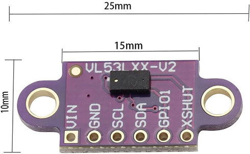 2PCS VL53L0X Time of Flight Ranging Sensor Breakout 940nm Laser Accurate Distance Module I2C IIC