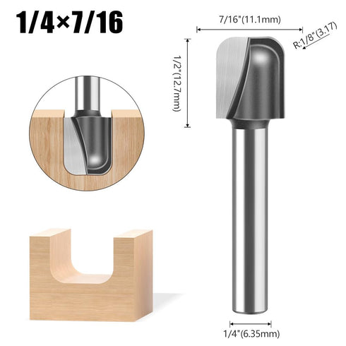 1/4" 5PCS Set Radius:1/8",1/8" 5/32",1/4",1/4". (1/4" WSOOX Bowl and Tray Router Bits with Shank Carbide Signmaking
