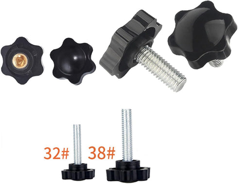 Clamping Screw Knob, M10 x 45mm, Plum Hex Shaped, 5pcs for Lathes and Industrial Equipment