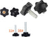 Clamping Screw Knob, M10 x 45mm, Plum Hex Shaped, 5pcs for Lathes and Industrial Equipment