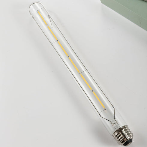 Leools T300 Dimmable Led Tubular Bulb 6W,Long Tube Edison Led Vintage Filament Bulb,60W Equivalent,4000K Daylight,Clear Glass,Cover E26 Medium Base,11.8inch,4pcs by Leools