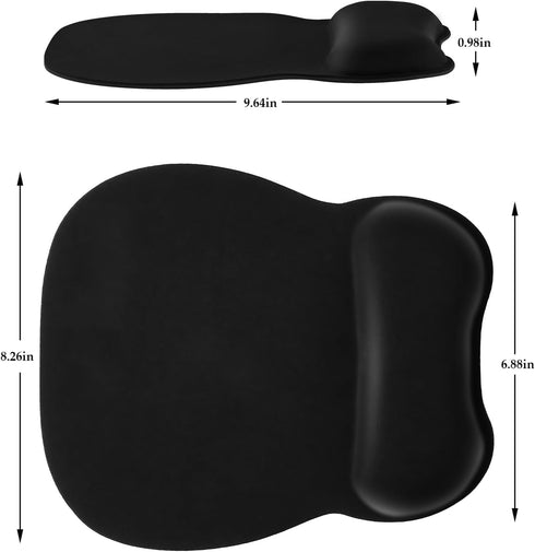 EooCoo Ergonomic Mouse Pad with Wrist Support, Memory Foam Wrist Rest, Non-Slip Base, 9.64 x 8.26 in