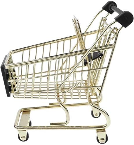 FRECI Mini Shopping Cart Trolley Mini Supermarket Handcart Shopping Utility Cart Mode Storage Basket for Desktop