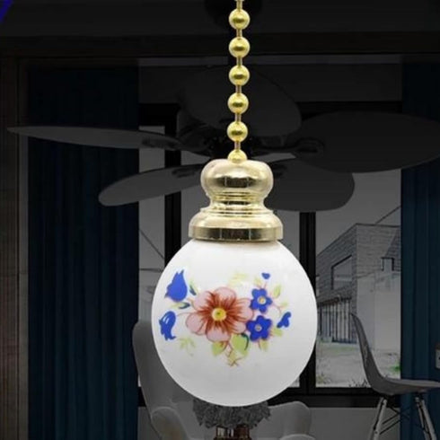 12 Inches 2pcs Ceiling Fan Pull Chain, Handle Ceramic Zipper Extension Chandelier Ceiling Fan Zipper