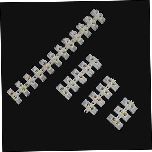 12-Position 10a Wire Connector Barrier Terminal Strip Brass Firmware Fastening Galvanized Screw Fire-Proof Plastic