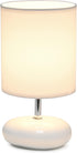 LT2005-WHT 1 Count (Pack 2), Simple Designs Stonies Small Stone Look Desk Bedside Table Lamp, of White