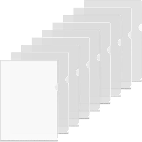 HOUYEE 100 Pack Clear Document Folder - Back to School File Folders, Waterproof, Tear-Resistant for Letter Size