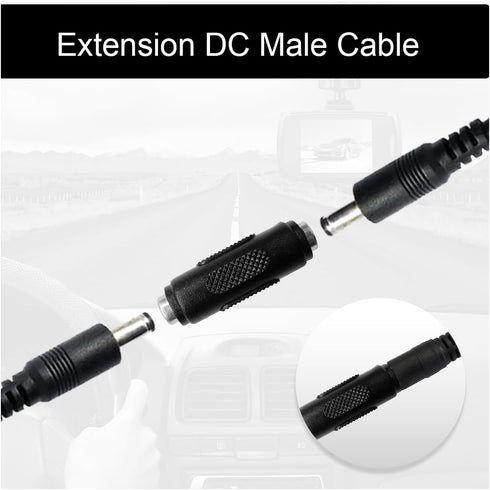 DUSCOKE 2PCS 12V 5.5mm 2.1mm DC Power Connector Adapter - x Female to Female Wire Ends Plug Barrel Jack Coupler for LED