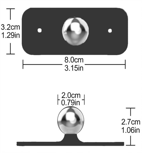 Generic 2PC 360Rotation (2, Magnetic Base Ball for LED Wall Mounted Lights Black)